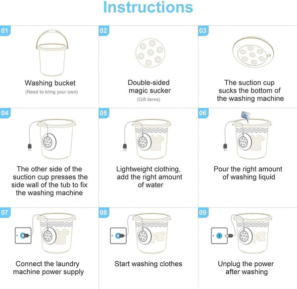 غسالة محمولة صغيرة 2 في 1 لتنظيف سريع وفعال – Mini Portable Washing Machine